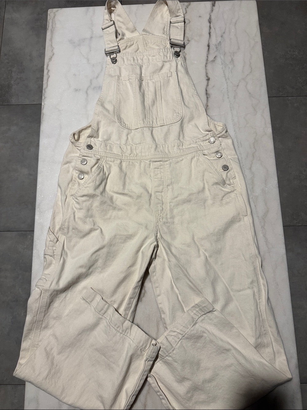 GAP Cream Cotton Overalls Jumpsuit